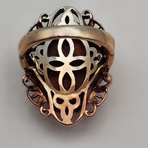 J&T Silver Tone & Red Agate Ring (6) - Picture 7 of 9